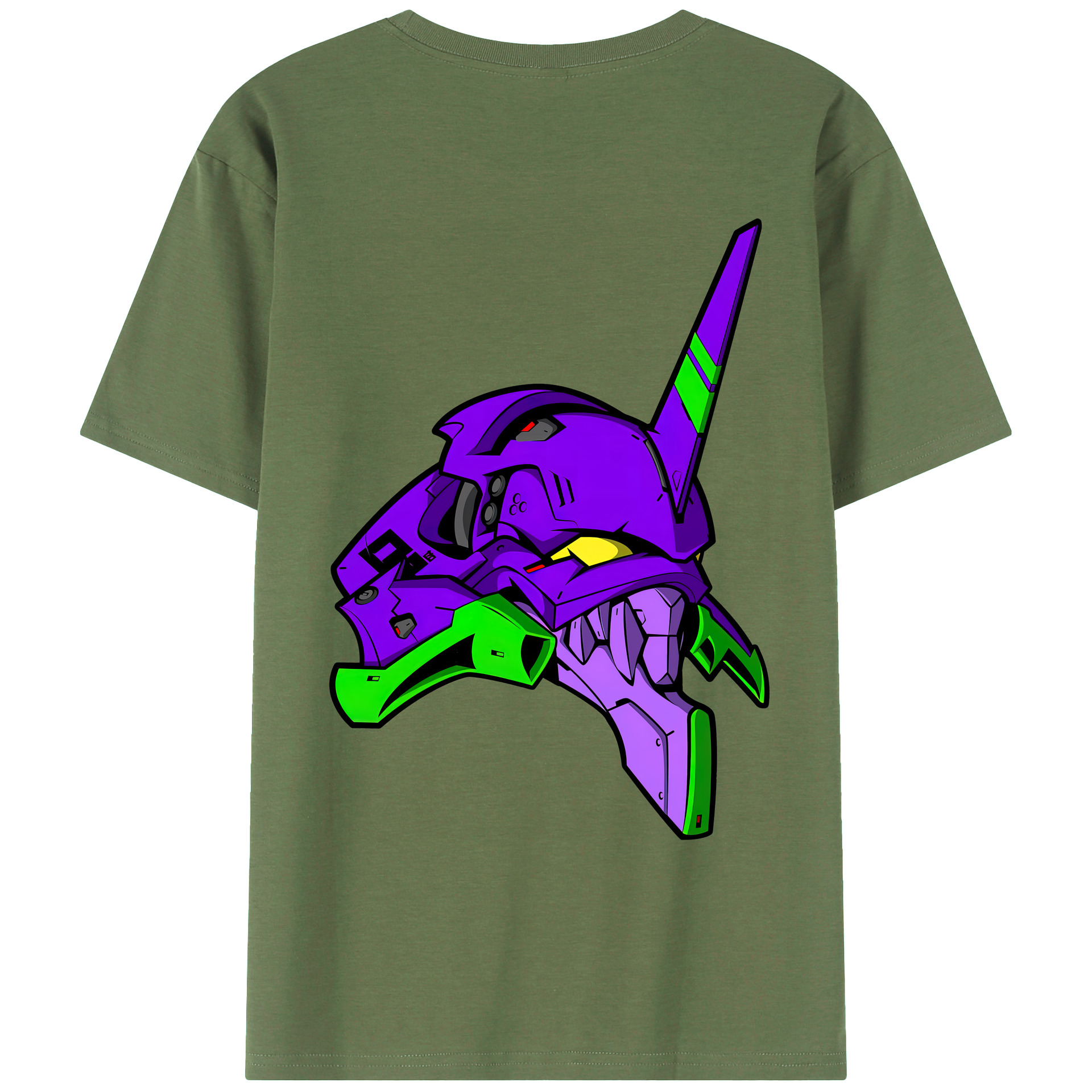 （画像用） EVA 新世紀エヴァンゲリオン 綿100％ メンズ半袖Tシャツ（バックプリント） 通気性
